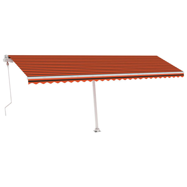 vidaXL Toldo autom. LED e sensor de vento 600x350 cm laranja /castanho