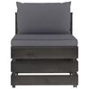 vidaXL 6 pcs conj. lounge jardim + almofad&otilde;es madeira impreg. cinzento