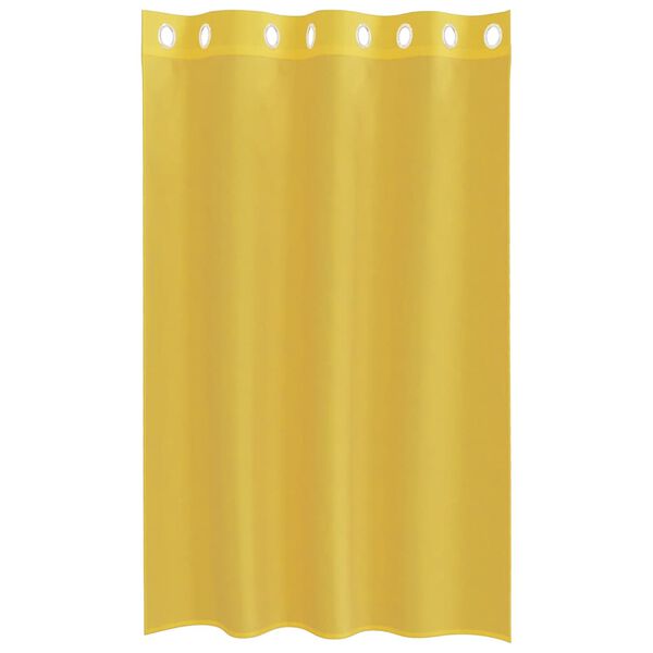 vidaXL Cortinas de voile com ilhós 2 pcs amarelo