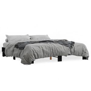 vidaXL Estrutura de cama 200x200 cm derivados de madeira/metal preto