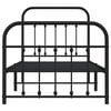 vidaXL Estrutura de cama com cabeceira e p&eacute;s 90x190 cm metal preto
