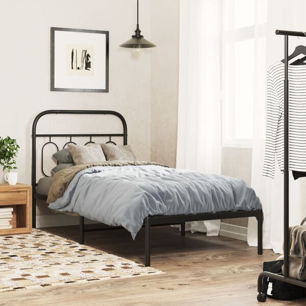 vidaXL Cabeceira de cama 80 cm metal preto