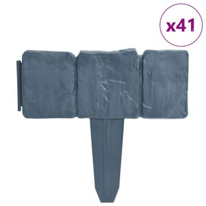 vidaXL Cerca de jardim c/ aspeto de pedra pl&aacute;stico 41 pcs 10 m