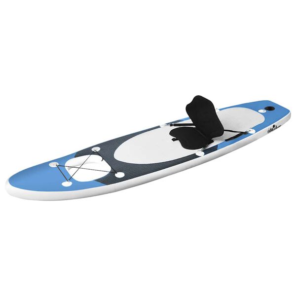 vidaXL Conjunto prancha de paddle SUP insuflável 360x81x10 cm azul mar