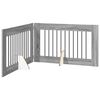 vidaXL Port&atilde;o dobr&aacute;vel para c&atilde;es com suportes 2 pcs Sonoma Cinzento
