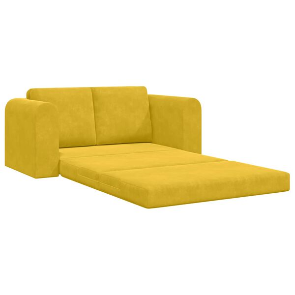 vidaXL Sof&aacute;-Cama 60cm Amarelo Veludo