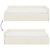 vidaXL Estrutura de Cama de Canto com Colch&atilde;o 2 pcs Creme Veludo