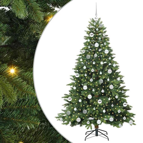 vidaXL &Aacute;rvore de Natal Artificial com 300 LEDs Verde 180 cm PE e PVC