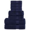 vidaXL 8pcs Conjunto toalha premium SOLUND 600 gsm azul-marinho