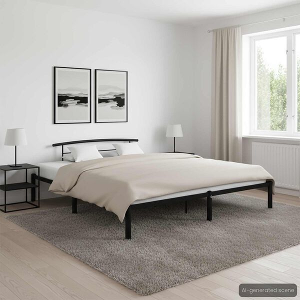 vidaXL Estrutura de cama 180x200 cm metal preto