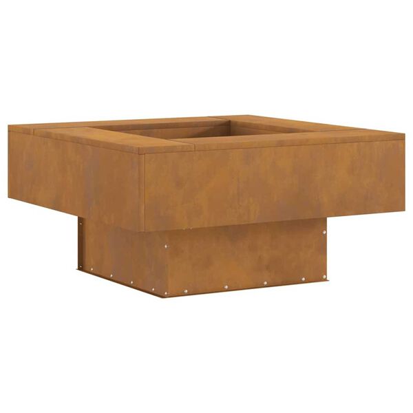 vidaXL Fire Pit Castanho 80 x 80 x 40 cm A&ccedil;o