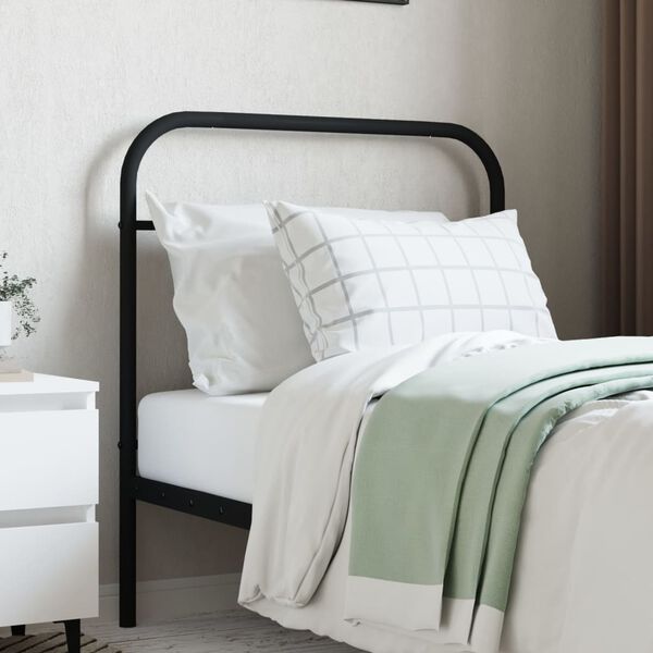 vidaXL Cabeceira de cama 90 cm metal preto