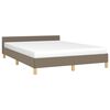 vidaXL Cama sem colch&atilde;o 140x190 cm tecido castanho-acinzentado