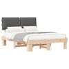 vidaXL Estrutura de Cama com Cabeceira Estofada Cinza Escuro