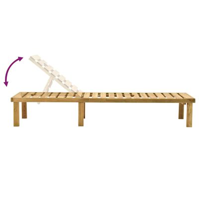 vidaXL Espreguiçadeira de jardim com mesa madeira de pinho impregnada