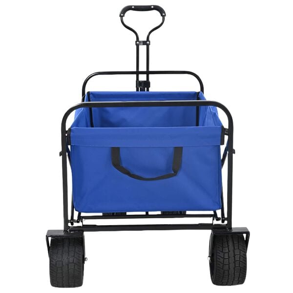 vidaXL Carrinho de M&atilde;o Dobr&aacute;vel Manual Azul 89 x 63 x 96 cm