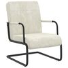 vidaXL Cadeira cantilever veludo branco nata