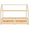vidaXL Estrutura de cama p/ crian&ccedil;as c/ gavetas 90x200 cm pinho maci&ccedil;o