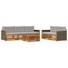 vidaXL Conjunto de Sof&aacute;s para Exterior 6 pcs Natural e Cinzento-Claro
