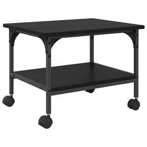 vidaXL Suporte para Impressora Carvalho Preto 50 x 40 x 38 cm