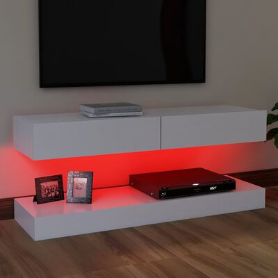 vidaXL Móvel de TV com luzes LED 120x35 cm branco