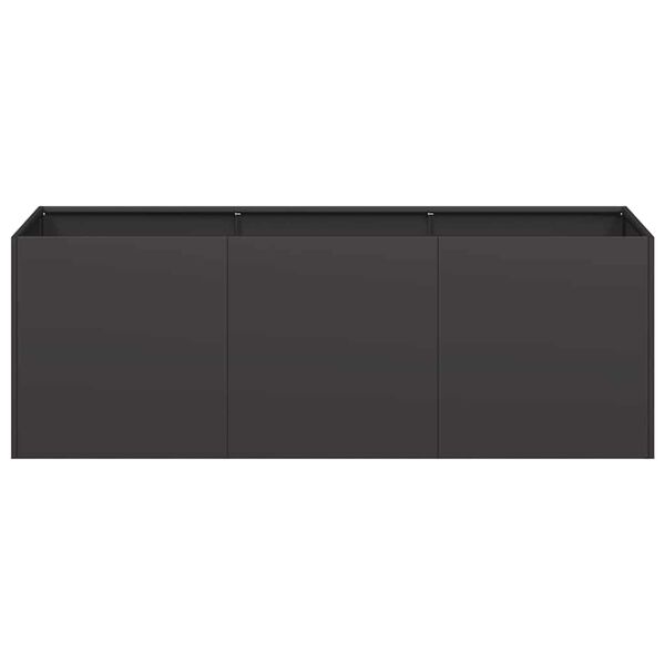 vidaXL Vaso Preto 120x40x40 cm A&ccedil;o Laminado a Frio