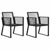 vidaXL Cadeiras de jardim 2 pcs vime de PVC preto