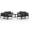 vidaXL 9 pcs conjunto lounge jardim com almofad&otilde;es alum&iacute;nio antracite