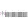 vidaXL Jaula para cão com telhado/portas 6x2x2 m aço galvanizado cinza
