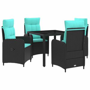 vidaXL Conjunto de Jantar para Exterior 5 unid. vime PE