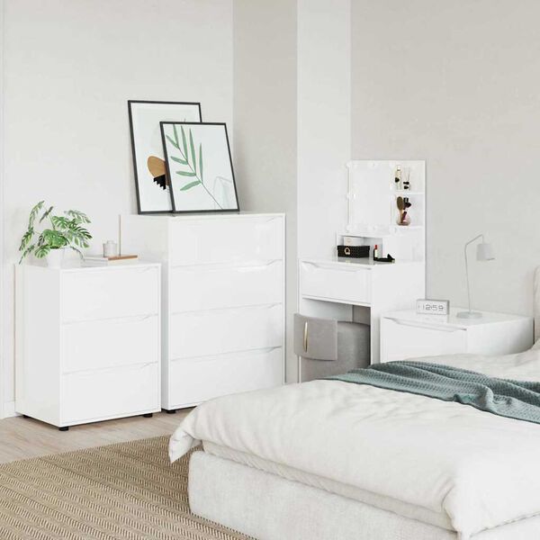 vidaXL Arm&aacute;rio de arruma&ccedil;&atilde;o Branco Brilhante 60 x 48 x 81 cm