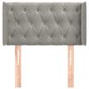 vidaXL Cabeceira de cama c/ abas veludo 83x16x78/88 cm cinzento-claro