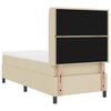 vidaXL Cama Box com colch&atilde;o com cabeceira Creme 90 x 200 cm tecido