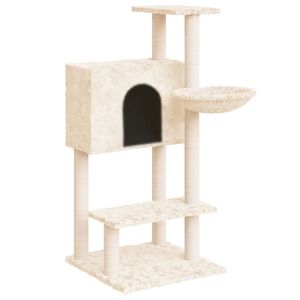vidaXL &Aacute;rvore p/ gatos c/ postes arranhadores sisal 108,5 cm cor creme