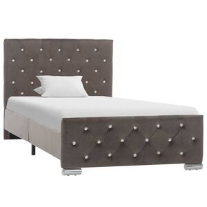 vidaXL Estrutura de cama 90x200 cm veludo cinzento