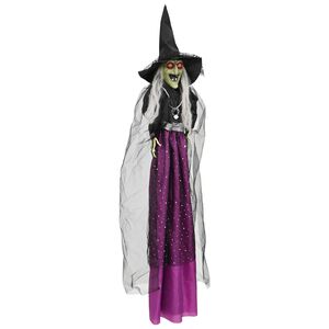 vidaXL Bruxa suspensa de Halloween SPOOKA Roxo 30 x 133 cm