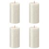 Bolsius Velas rústicas cilíndricas Shimmer 4 pcs 130x68 mm marfim