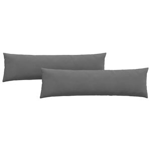 vidaXL Travesseiros de Sof&aacute; 2 pcs Cinza Escuro 145 x 40 cm tecido