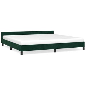 vidaXL Estrutura de cama sem colch&atilde;o 200x200 cm veludo verde-escuro