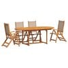 vidaXL 5 pcs conjunto de jantar para jardim ac&aacute;cia maci&ccedil;a e textilene