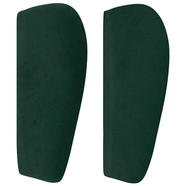 vidaXL Cabeceira de cama c/ abas veludo 183x23x78/88cm verde-escuro