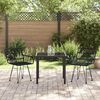 vidaXL Conjunto de Jantar para Jardim 3 pcs Preto A&ccedil;o revestido a p&oacute;
