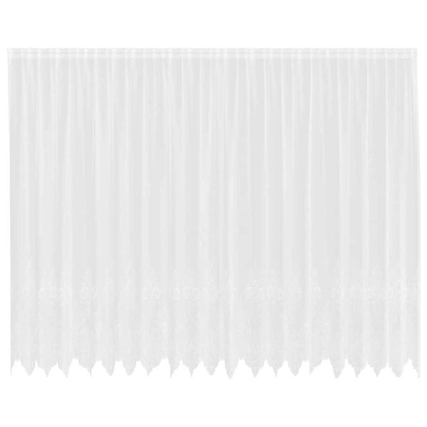 vidaXL Cortina de Renda com cortinas Branco 245 x 500 cm Poli&eacute;ster