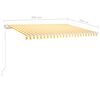 vidaXL Toldo retr&aacute;til manual com LED 450x350 cm amarelo e branco