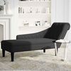 vidaXL Chaise lounge c/ almofada/apoio de braços direito tecido preto