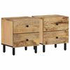 vidaXL Mesas de cabeceira 2 pcs 40x33x46 cm madeira mangueira maci&ccedil;a