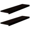 vidaXL Tapetes de escada 2 pcs 100x30x2 cm carvalho castanho-preto