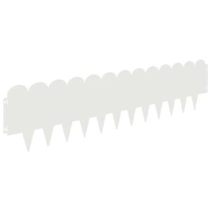 vidaXL Acabamento para Gramado 10 pcs 103 x 25 cm A&ccedil;o Branco