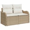 vidaXL Sof&aacute; de jardim com almofada Bege 121 x 62 x 69cm vime PE
