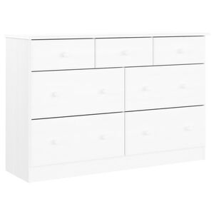 vidaXL C&oacute;moda ALTA 112x35x73 cm madeira de pinho maci&ccedil;a branco